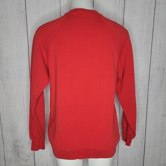 Vintage Guess Red Yellow Logo Crosshatch Sweater Shirt - Picture 6 of 9